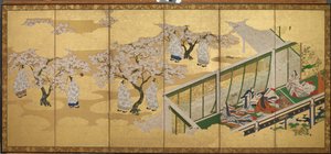 <em>El cuento de Genji</em>, Capítulo 34; Kashiwagi ve a la Tercera Princesa de Tosa Mitsuoki