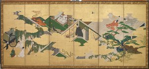 El cuento de Genji, capítulo 2: La visita del príncipe Genji a Utsusemi de Tosa Mitsuoki