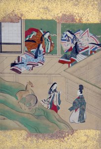 Escenas de Cuentos de Ise Ise monogatari, finales del siglo XVIII de Tosa School