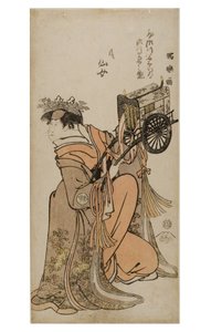 Actor de Kabuki Segwa Kikunojo III en papel femenino (onnagata), c.1794-1795
