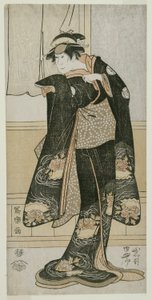 El actor Iwai Hanshiro IV como Otoma, hija de Ohina de Inamuragasaki en Kamakura (Yondai-me Iwai Hanshiro no Kamakura Inamuragasaki no Ohina musume Otoma) de Toshusai Sharaku