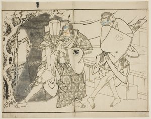 Los actores Arashi Ryuzo y Morita Kanya VIII de Toshusai Sharaku