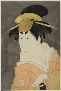 El actor Osagawa Tsuneyo II como Osan, la hermana mayor de Ippei de Toshusai Sharaku