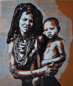 Madre e hijo de una tribu de Tosin Oyeniyi