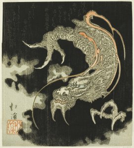 Dragón en las nubes de Totoya Hokkei