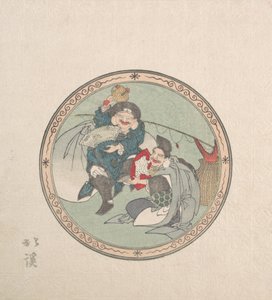 Ebisu y Daikoku, dos de los siete dioses de la buena fortuna, siglo XIX