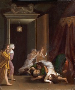 París y Helena sorprendidos por Menelao de Toussaint Gelton