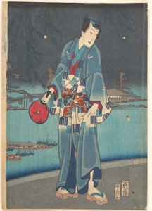 Genji moderno - Contemplación de luciérnagas (Imayō Genji Shiken Hotaru Asobi) de Toyohara Kunichika