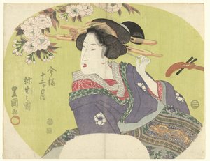 Cortesana y shamisen Los doce meses modernos (título de la serie) Imayo junikagetsu (título de la serie sobre el objeto) de Toyokuni (II) , Utagawa