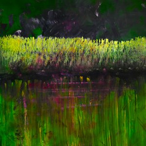Marsh- Nocturno, 2017 (óleo sobre panel) de Tracy Lambros