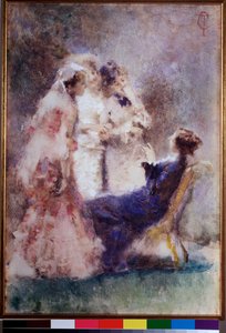 Alta sociedad (Alta vida o La gran vida) Jóvenes elegantes de alta sociedad en un jardín
