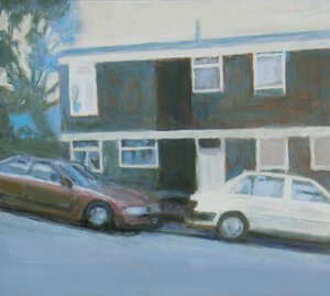 Un lugar para vivir 13, 2011 (óleo sobre contrachapado) de Trevor Burgess