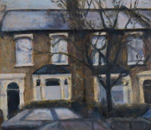 Un lugar para vivir 31, 2012 (óleo sobre contrachapado) de Trevor Burgess