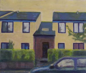 Un lugar para vivir 38, 2012 (óleo sobre contrachapado) de Trevor Burgess