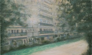 Un lugar para vivir 52, 2013 (óleo sobre contrachapado) de Trevor Burgess