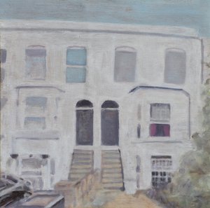 Un lugar para vivir 54, 2013 (óleo sobre contrachapado) de Trevor Burgess