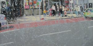 Al otro lado de la carretera, 2003 (óleo sobre lienzo) de Trevor Burgess