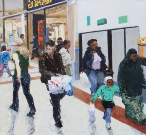 Shoppers 2, 2009 (óleo sobre lienzo) de Trevor Burgess