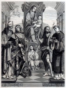 Madonna sentada en un trono rodeada de santos, c1494-1517 1870 de Trichon