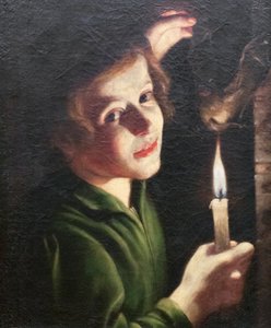 Niño con un bate en la mano (pintura)