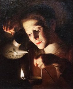 Muchacha con linterna (pintura) de Trophime Bigot