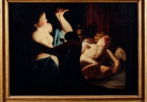 Psique descubre a Cupido de Trophime Bigot