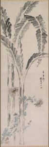 Planta de plátano y crisantemo, siglo XIX de Tsubaki Chinzan