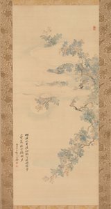 Pájaro Pequeño en una Rama de Mirto, siglo XIX de Tsubaki Chinzan