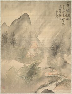 Diez mil bambúes en la niebla y la lluvia, 1847 de Tsubaki Chinzan