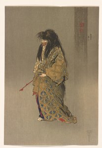 Dōjōji ato shite de la serie Cien estampas de Noh, c.1922-25 (tinta y color sobre papel).