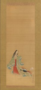 La Tercera Princesa con su Gato, de las Nuevas Hierbas I Wakana I..., siglo XVIII de Tsukioka Masanobu