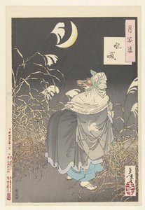 La llamada del zorro Konkai (título en objeto) Cien aspectos de la luna (título de la serie) Tsuki hyakushi (título de serie en objeto)