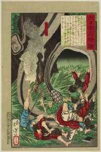 El fantasma del gran general Tamichi (Daishogun Tamichi no rei), de la serie "Un espejo de famosos generales japoneses (Dai Nihon meisho kagami)" de Tsukioka Yoshitoshi