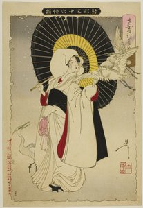 Heron Maiden de la serie "Nuevas formas de treinta y seis fantasmas" de Tsukioka Yoshitoshi