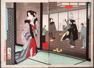 La historia de Shiraito, cortesana de la casa Hashimoto de Tsukioka Yoshitoshi