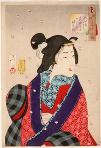 Deseo de encontrarse con alguien: una cortesana del período Kaei (1848-1853) de Tsukioka Yoshitoshi