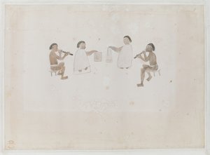 Añadir MS 15508 f.11 Músicos de Tahití, junio de 1770 (acuarela sobre papel) de Tupaia Tupaia