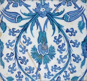 Azulejo de Isnik con diseño floral