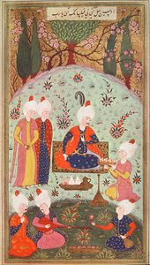 El príncipe heredero celebrando la victoria con una comida en el jardín, 1534 de Turkish School