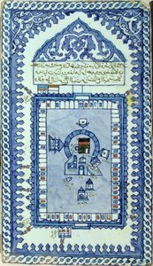 Azulejo con la Gran Mezquita de La Meca