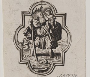 Emblema con San Cristóbal de Ubekendt
