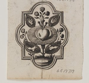Emblema con un corazón atravesado por una rosa de Ubekendt