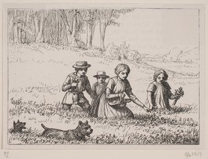 Ilustración para "En el prado", poema de Christian Richardt de Ubekendt