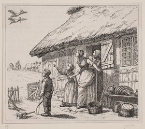 Ilustración para "Storken er kommen", poema de Gotfred Rode de Ubekendt