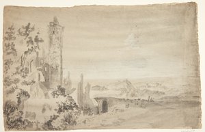 Paisaje con ruinas de Ubekendt
