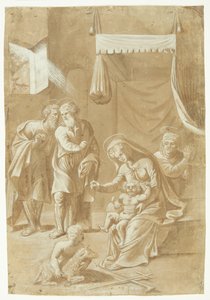 María con el niño Jesús, Juan Bautista, Isabel, José y Zacarías de Ubekendt