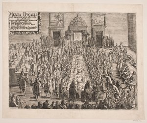 "Mensa Ducalis". Banquete en Honor del Duque Christian Albrecht tras la Inauguración de la Universidad de Kiel de Ubekendt
