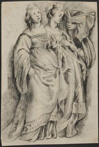 Tres figuras femeninas, de "La conversión de San Bavo" de Ubekendt