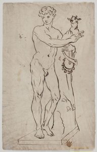 Copia de la estatua de Saly "Joven fauno sosteniendo un cabrito" (1750). Después de un ejemplar sobre base cuadrada de Ubekendt KKS21008