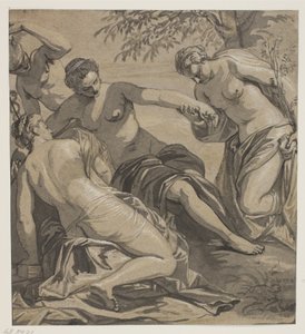Las tres Gracias y Mercurio, después de la pintura en el Anticollegio, Palazzo Ducale, Venecia de Ubekendt Ubekendt